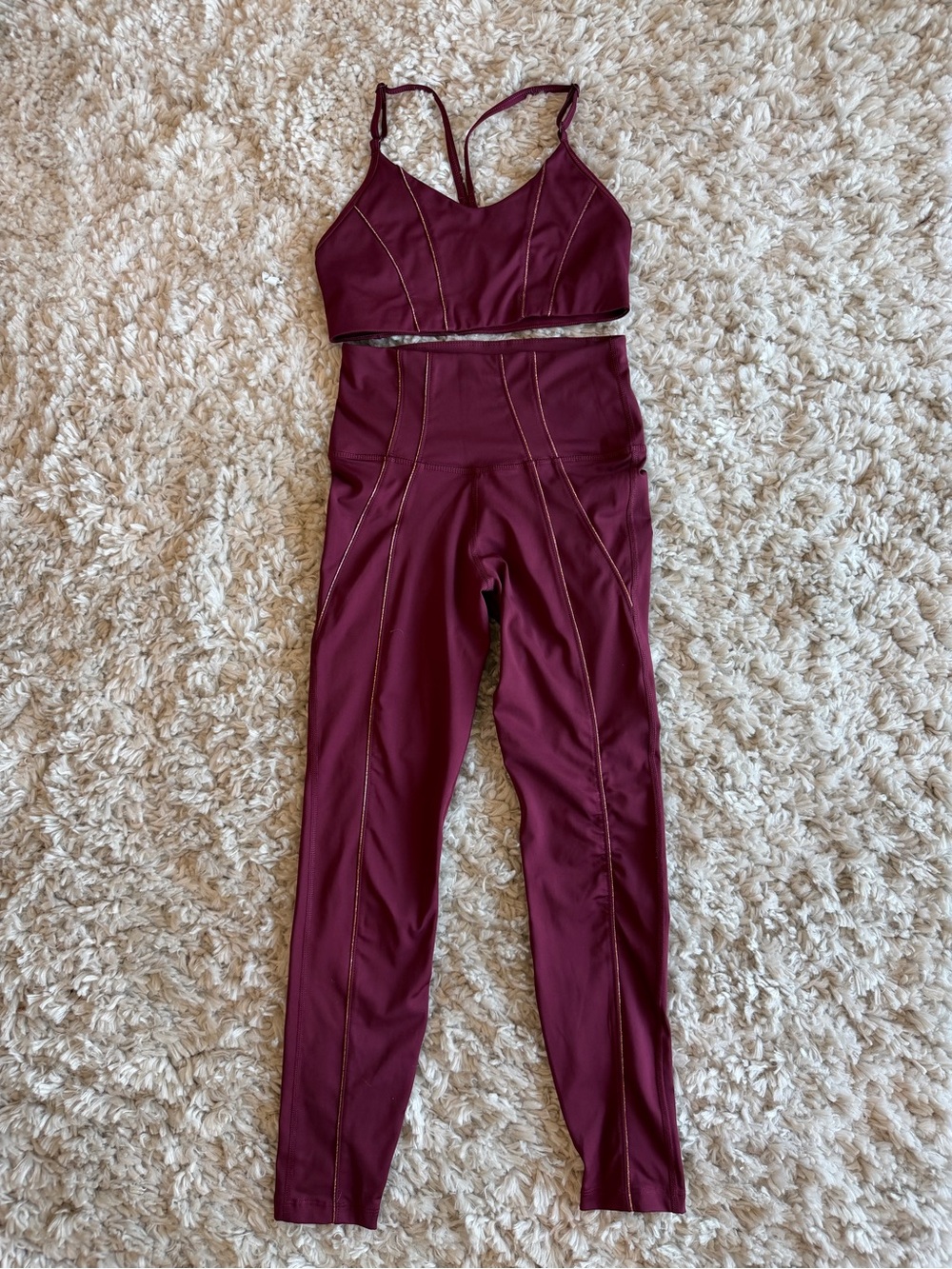 NIKE Yoga Dri-FIT lurex tape 7/8 High-Waist Leggings & Sports Bra Set - Size S